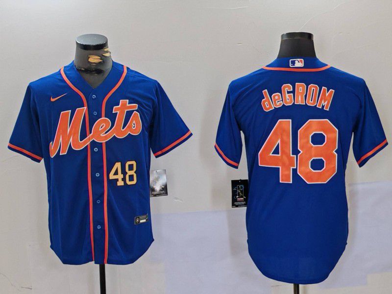 Men New York Mets #48 Degrom Blue Game 2024 Nike MLB Jersey style 1->new york mets->MLB Jersey